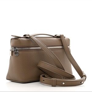 Loro Piana Taupe Leather Crossbody Bag